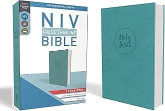 NIV, Value Thinline Bible, Large Print, Leathersoft, Teal, Comfort Print: New International Version, Turquoise Leathersoft, Black Letter