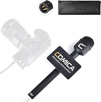 comica XLR Dynamic Microphone, HRM-C Omnidirectional Handheld Interview Microphone, Vocal Microphone for Cameras, Camcorders, Reporter, Presentation, Live Stream Conferences
