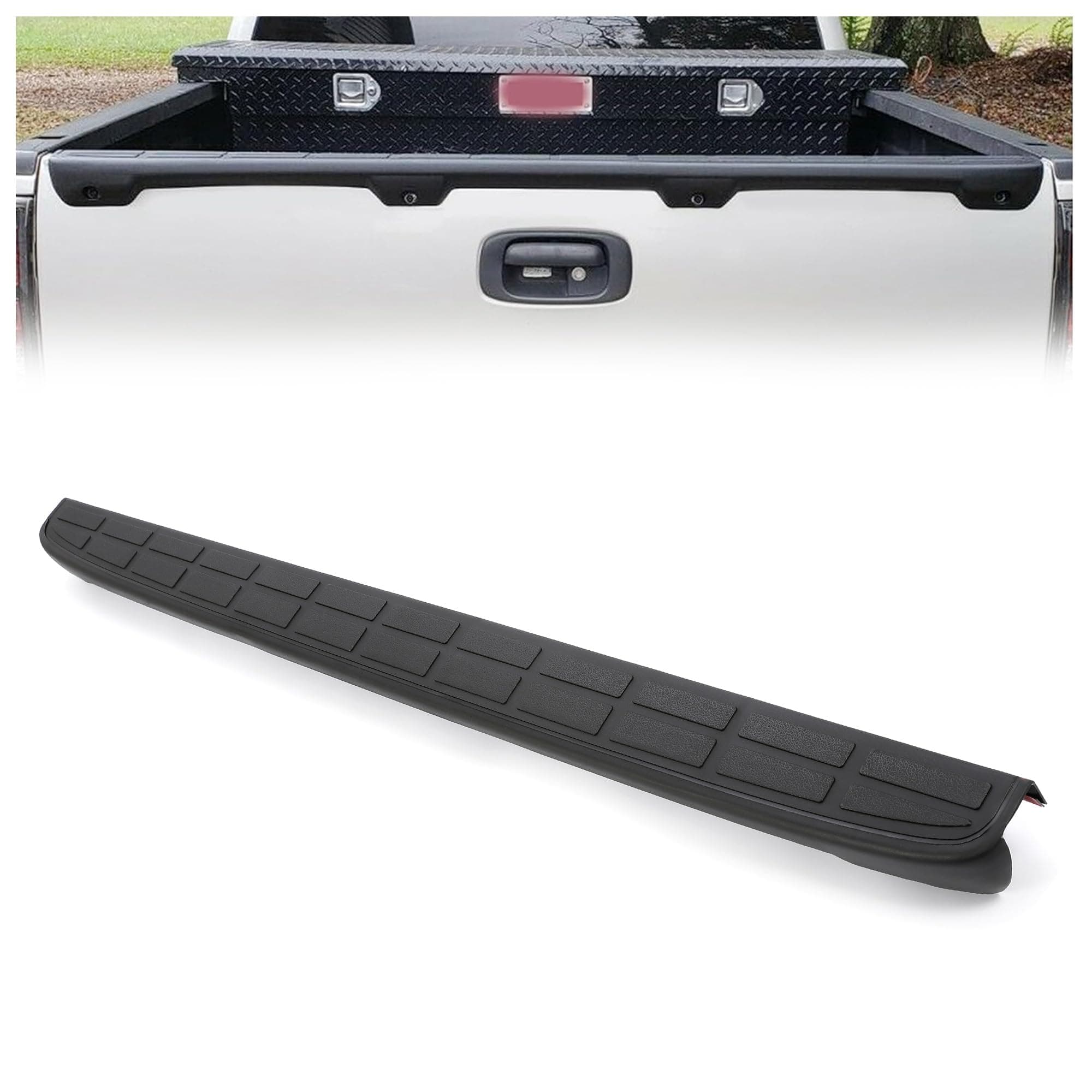 HECASA Tailgate Spoiler Cap Compatible with 1999-2007 Chevy Silverado GMC Sierra Replacement for 15932249 GM1909101 Molding Top Protector Cover