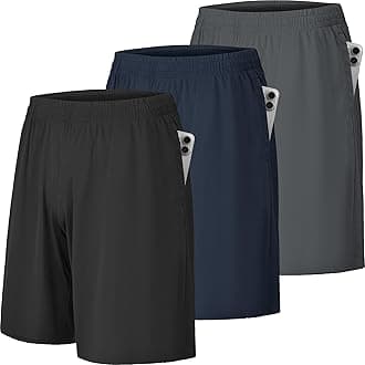 Mens Athletic Workout Shorts with Pockets and Elastic Waistband Quick Dry Activewear