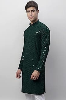 Jompers Men's Chikankari Embroidered and Sequence Kurtas Only