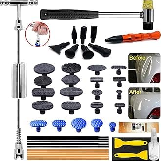 Auto Body Dent Puller - Dent Repair kit with Slide Hammer T bar Dent Puller for Car Body Hail Dent Removal Paintless Dent Repair Automobile Body Repair