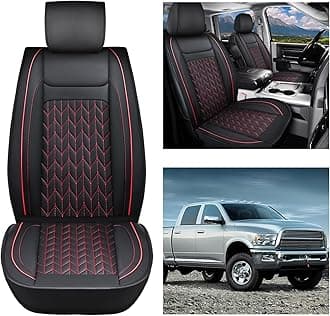 Nilight Car Seat Covers Custom Fit 2009-2024 Ram 1500 and 2010-2024 Ram 2500 3500 Waterproof Wear-Resistant Leather Anti Slip Cushion Front Set (2PCS Front Seat Cover)