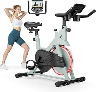 Stationary Bike, Spin Bike with 32 Levels of Adjustable Magnetic, Exercise Bike for Home with Exclusive App, Low Noise Indoor Bike, Cycling Bike with Comfortable Seat Cushion