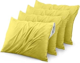 Utopia Bedding4 Pack Waterproof Pillow Protectors with Zipper Queen Size (Yellow), Bed Bug and Dust Mite Proof Pillow case Covers, Moisture Wicking Pillow Encasements 20 x 28 Inches
