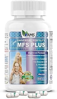 America Medic & Science MFS Plus Fertility Supplements for Men (60 Capsules) Sperm Count Booster, Supports Motility | Natural Preconception Vitamins, Reproductive Aid, with Zinc, CoQ10