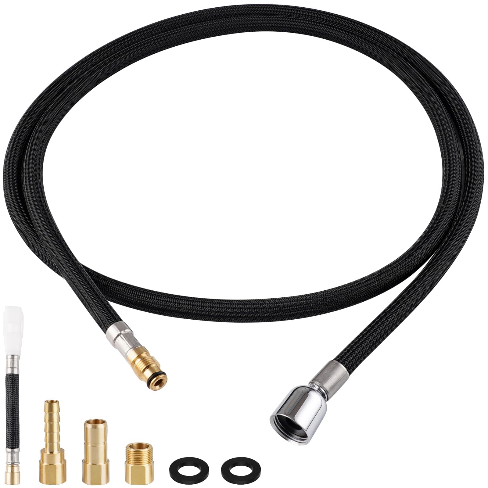 K-1219935-BC Hose Kit Compatible with Kohler Pull Down Kitchen Faucet with Docknetik Magnetic Docking System, 68 Inches Kitchen Faucet Hose Replacemnet Part of K-1304674-BC, Chrome Nut