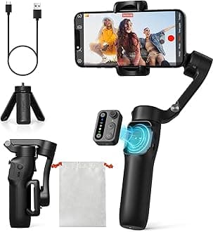 hohem iSteady X3 SE Gimbal Stabilizer for iPhone, 3-Axis Phone Gimbal, Detachable Remote Control, Portable and Foldable, Gimbal for iPhone 16,15 &Android, Gimbal for Youtube Vlog TikTok, Black