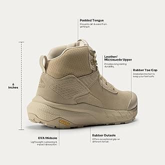 NORTIV 8 Men's Waterproof Military Tactical Work Boots Leather Motorcycle Combat Lightweight Non-Slip Hiking Boots for Men Defender