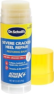 Dr. Scholl's Cracked Heel Repair Balm 2.5oz, with 25% Urea for Dry Cracked Feet, Heals and Moisturizes for Healthy Feet