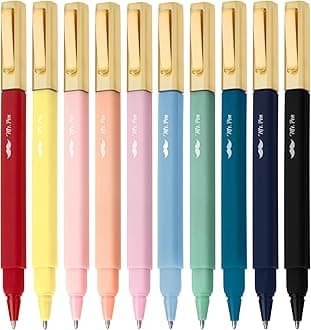 Mr. Pen- Aesthetic Ballpoint Pens, 0.7 mm Fine Point, 10 Pack, Assorted Colors, Fast Dry, No Smear Bible Pens No Bleed Through