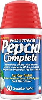 Pepcid Complete Acid Reducer + Antacid Chewable Tablets, Cool Mint Flavor, 50 count by Pepcid Complete (pack of 1)