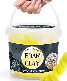 Yellow Moldable Cosplay Foam Clay (300 Gram) Air Dry Clay - High Density and Perfect for Intricate Designs | Figures | Masks | Craft Projects | Great for Cutting with Tools, Sanding or Shaping