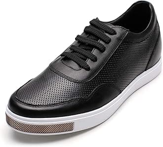 CHAMARIPAMen's Invisible Height Increasing Elevator Shoes Lace-Up Fashion Casual Comfortable Sneakers Genuine Leather Lifting Shoes That Make You 2.36/2.76 Inches Taller Handcrafted