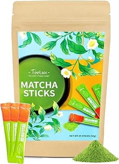 Matcha Green Tea Powder, Premium First Harvest Culinary Grade Matcha Single Serve Packets, Unsweetened Matcha Powder Travel Stick Packs, 25 Count