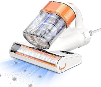 Mattress Vacuum Cleaner, 26Kpa 500W Strong Suction Bed Vacuum with UV and Ultrasonic and High Heating, Dual Dust Bins with Washable Filters, Ideal for Dust and Pet Hair Removal, Corded
