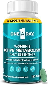 One A Day Women's Active Metabolism Daily Essential, Multivitamin for Women, Metabolism Support, Vitamins for Women with All 8 B-Vitamins, Vitamin D, Magnesium & More,120 Count