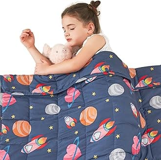 yescool Plane Weighted Blanket 10 Pounds Cooling Weighted Lap Blanket, Space Heavy Blankets, Breathable Weighted Throw Blanket Gift for 80-110lbs, 40"x60"