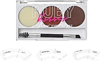 Go Brow Eyebrow Kit, Dual Shade Powder & Wax, Includes 3 Stencils, Perfect for Shaping & Defining, Natural Brow Look, Ideal for Sparse Brows
