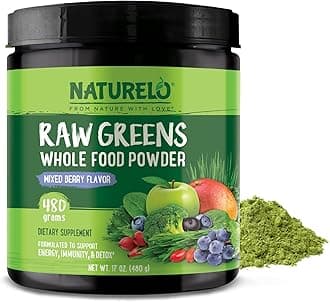 Raw Greens Superfood Powder 480 Grams, Mixed Berry - Supports Energy, Immunity and Detox - Includes Spirulina, Wheat Grass and Organic Greens for Whole Food Nutrition