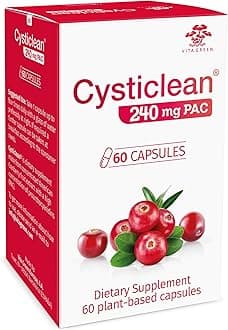 Cysticlean Cranberry PAC Supplement – 240 mg PAC, Sugar-Free – Urinary Tract Infection Support – Most Effective Cranberry Pills for Cystitis & Interstitial Cystitis Relief