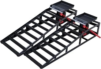 Car Ramps, 2 Pack Hydraulic Car Ramps 5T 11000lbs Capacity Low Profile Car Lift Service Ramps for Oil Changes, Automotive Truck Wheel Ramps for Garage Car Repair, Black