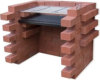 Woodside DIY Brick Charcoal BBQ Barbecue Stainless Steel Cooking Grill Kit