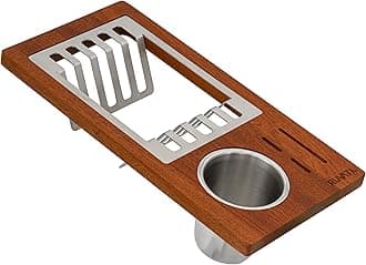 Ruvati Wood Dish Plate and Silverware Caddy Drying Rack for Workstation Sinks - RVA1542