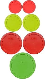 Pyrex Food Storage Plastic Replacement Lid Set (Red, Green)