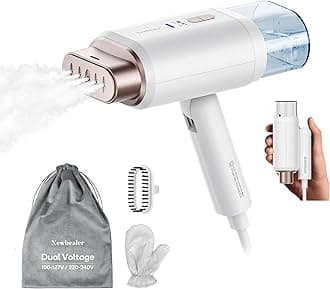 Dual Voltage Garment Steamer - 120V/220V Handheld Steamer for Clothes, 1200W Horizontal & Vertical Steaming, 20s Heat-up, Foldable, 1.72lbs, 180ml Garment Wrinkle Remover (Gold)