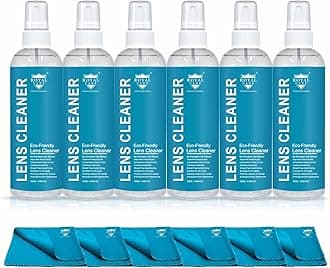 Royal Care Lens Cleaner Spray 100 ML Pack Kit – Professional Lens Cleaner Spray with Microfiber Cloths – Best for Eyeglasses, Cameras, and Lenses - Safely Cleans Fingerprints, Dust, Oil (Pack of 6)