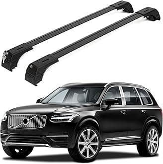 ERKUL Roof Rack Cross Bars for Volvo XC90 2016-2026 | Aluminum Crossbars with Anti Theft Lock for Rooftop | Compatible with Flush Rails - Black