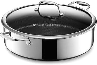 7 Quart Saute Pan and Tempered Glass Lid, Hybrid Stainless Steel Cookware, Dishwasher and Oven Safe, Works with Induction, Gas, Ceramic, and Electric Cooktops