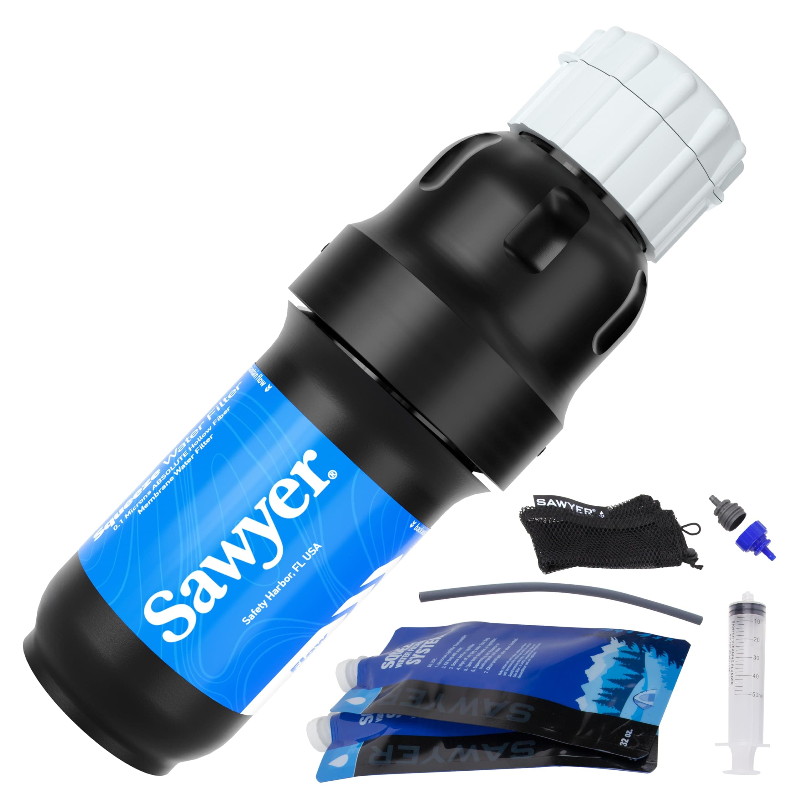 Products SP129 Squeeze Water Filtration System w/Two 32-Oz Squeeze Pouches, Straw, and Hydration Pack Adapter