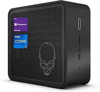 Intel NUC 9 Business Mini PC Desktop, Core i7-9750H, 16GB RAM, 512GB SSD, HDMI, RJ-45, SD Card Reader, Thunderbolt, Wi-Fi 6, Windows 11 Pro, Black, NUC9QN
