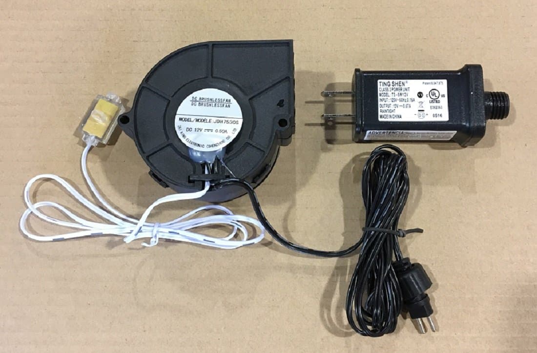Replacement Fan Blower for Gemmy Inflatable with 32 inch light string - 0.5a with 12v/0.67a Adapter - Model JDH7530S