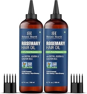 Botanic Hearth 100% Pure Rosemary Oil For Hair Growth Infused With Biotin Pack of 2, Blue