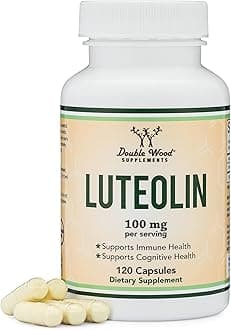 Luteolin Supplement 100mg Servings of Bioactive Flavanoids (120 Capsules, Gluten Free) Potent Polyphenols Flavonoid for Brain and Cardiovascular Support