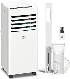 HOMCOM Portable Air Conditioner 5000 BTU, 4-in-1 Cooling, Dehumidifier, Fan, Sleep Mode, Air Conditioning Unit with Digital Display & Remote Control, 24H Timer, Window Venting Kit, for Room up to 18㎡