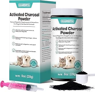 Activated Charcoal for Dogs, Cats, and All Pets, 8oz(Powder), Activated Charcoal Powder for Poisonings, Digestive Upset, and Diarrhea, Eliminates Odors, Non-GMO, Gluten Free