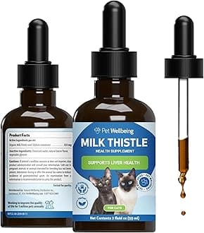 Pet Wellbeing Milk Thistle for Cats - Milk Thistle Liver Detox Support, Organic Herb - Pet Wellbeing Vet-Formulated Holistic Supplement - 2oz (59 ml)