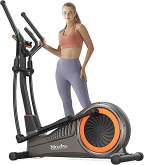 Elliptical Machine, Elliptical Exercise Machine for Home with Hyper-Quiet Magnetic Driving System, Elliptical Trainer with 15.5IN-18IN Stride, 16 Resistance Levels, 400LBS Loading Capacity