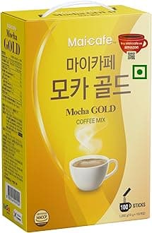Mocha Gold Korean Instant Coffee Mix, 100 Stick Pack, 1.2 kg – Premium Instant Coffee Pack, Rich & Smooth Korean Coffee Mix with Milk Cream and Sugar - Made in Korea