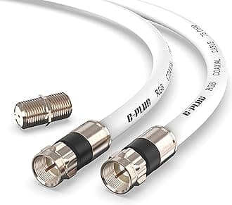 G-PLUG 40FT RG6 Coaxial Cable Connectors Set - High-Speed Internet, Broadband and Digital TV Aerial, Satellite Cable Extension - Weather-Sealed Double Rubber O-Ring and Compression Connectors White