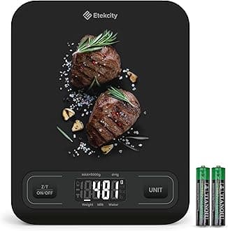 Food Kitchen Scale, Digital Mechanical Weighing Scale,Grams and Ounces for Weight Loss, Baking, Cooking, Keto and Meal Prep,Packages, Liquids, Jewelry, LCD Display, Medium, Black