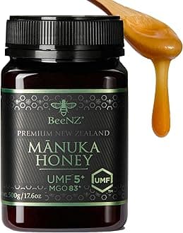 Raw Mānuka Honey, Certified UMF 5+ (MGO 83+), Pure New Zealand Monofloral Mānuka, Natural Sweetener, Superfood for Daily Wellness Support, No Sugar Added, Traceable from Hive to Jar, 17.6 oz/500g