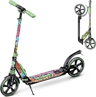Scooter for Kids Ages 6-12 - Scooters for Teens 12 Years and Up - Adult Scooter with Anti-Shock Suspension - Scooter for Kids 8 Years and Up with 4 Adjustment Levels Handlebar Up to 41 Inches High