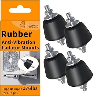 Rubber Studs Shock Absorber Anit-Vibration Isolator Mounts for Mini Split Heat/Water Pumps, Air Compressors, Diesel Engines, Harvester, Generator, Gasoline Engines (4Pack) (Medium)