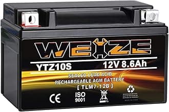 - YTZ10S-BS High Performance - Maintenance Free - Sealed AGM Motorcycle Battery Compatible With Yamaha Honda