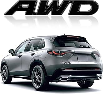 3D AWD Car Emblems and Badges with Adhesive,Premium Exterior Metal Stickers for Car Decoration,Universal Car Stickers Replacement for Tailgate Front Grille Hood Trunk (Black)
